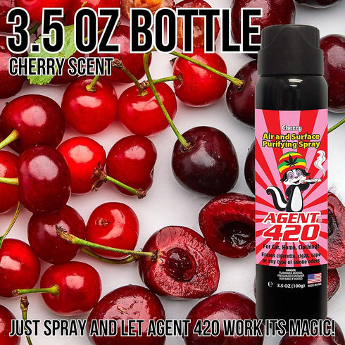 Agent 420-3.5 oz Odor Destroying Spray for Eliminating Pot Smoke, Cigarette or Most Unwanted Odors in Your House, Car or Apartment, Freshen Up The...