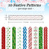 300 Christmas-Themed Paper Chain Strips for Crafting. No Glue or Tape Needed. Kid Friendly & Family Fun. 10 Winter Patterns. Yields Over 50 Feet o...