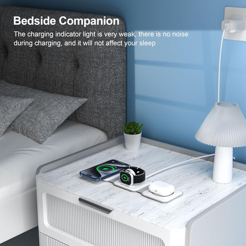 UCOMX 3 in 1 Charging Station for Multple Devices,Foldable 3 in 1 Wireless Charger for Travel,Nano Wireless Charging Station for iPhone 15 14 13 1...