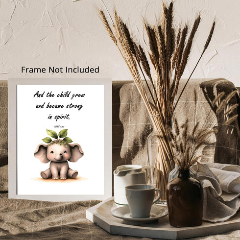 Posterizer 1 pcs-Child Grew and Became Strong- Bible Verse-Religious Posters-Kids Room Art-Gift for Daughter, Son, Kids-decor for nursery toddlers...