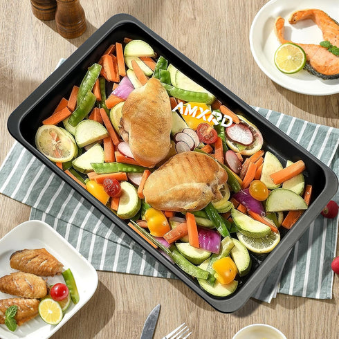 Cookie Sheet Pans, 2 Piece Nonstick Carbon Steel Baking Sheet Pans, 12 x 7.5 Inch...