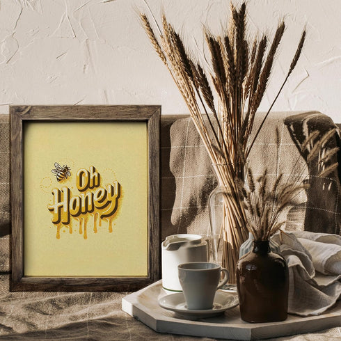 Posterizer 1 pcs-Oh Honey- Funny puns-Romantic Art-Comedy Art-Gifts for Women-Gift for Girls, Boys, Teens-Living Room Bedroom Decor- UNFRAMED Wall...