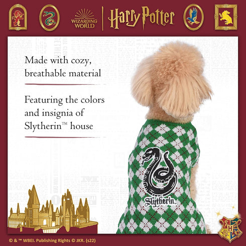 Harry Potter Slytherin Pet Sweater - Large | Harry Potter Costumes for Dogs | Dog Apparel & Accessories for Hogwarts Houses, Slytherin Dog Sweater...
