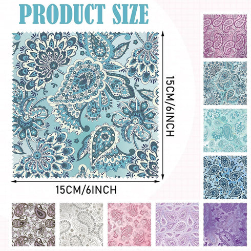 20 Pcs Microfiber Cleaning Cloth Cute Paisley Waves Design Microfiber Cloth Soft Multicolor Glasses Cleaner Cloth for Eyeglasses Camera Lens Cell ...