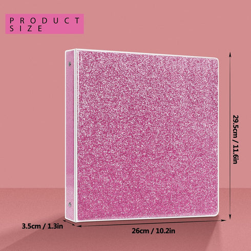 3 Ring Binder, Glitter 1 Inch Binder Organizer (10.5'' x 11.5'') Holds 8.5'' x 11''Letter Size 300 Pages, Waterproof Durable View Binder, 1 Pack, ...