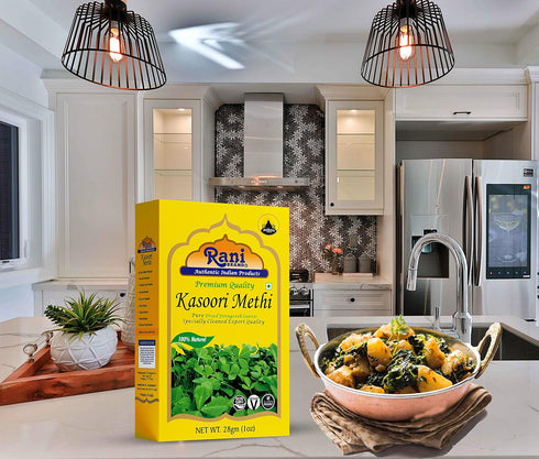 Rani Fenugreek Leaves Dried (Kasoori Methi) 1oz (28g) ~ All Natural | Vegan | Gluten Friendly | NON-GMO | Indian Origin...