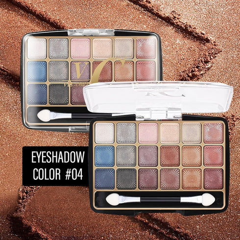 Glitter Eyeshadow Palette, 18 Colors Matte Shimmer Eye Shadow, Glitter White Silver Gold Pink Brown Shimmer Eyeshadow Make Up Palette, Nudes Bronz...