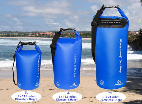 Waterproof Dry Bags Set of 3 Dry Bag with 2 Zip Lock Seals & Detachable Shoulder Strap, Waist Pouch & Phone Case - Can Be Submerged Into Water - f...