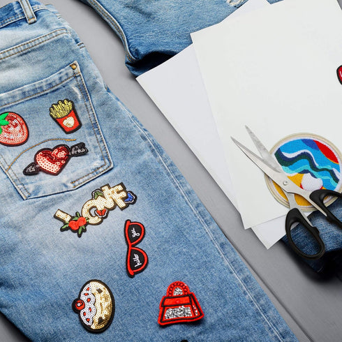 Double Sided Patch Adhesive Badge Washable Press on Double Sided Patch Fabric Glue Adhesive Adhesive Sheets Cut to Fit Freestyle Patch Adhesive Ki...
