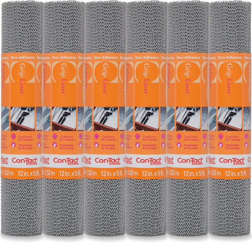 Con-Tact Brand Grip Classic Shelf Liner - Non-Adhesive Drawer Liner | Multi-Purpose Easy-Use Design| Thick & Durable Protection | 12" x 5', Pack o...