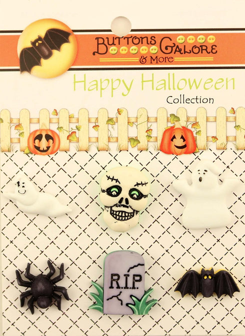 Buttons Galore Happy Halloween Buttons-Set of 6 Cards...
