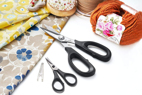 Beaditive Lightweight Sewing and Embroidery Scissors Set (2 PC) | Sewing, Embroidery, Paper Cutting, Crafting | Stainless Steel | Protective Cover...