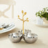 Golden Vine Hammered Triple Bowl, Silver/Gold...