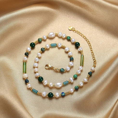 Dainty Baroque Pearl Necklaces for Women Trendy, Gold Vintage Pearl Choker Beaded Chain Necklace for Womens Girls Perfect Jewelry Gifts on Birthda...