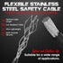 Anti-Theft Weatherproof Looped Security Cable Lock,Solid Stainless Steel with Loops for E-Bike, Bike, Scooter, Motorcycle, Ship, Door, Lawn Mower ...