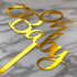 Baby Shower Cake Topper -Larger Size Acrylic Mirror Gold Elegant Handwriting “OH BABY” Sign - Smash Cake Topper, New Baby Gender Reveal Party Cake...