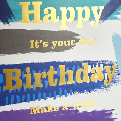 13" Large Happy Birthday Gift Bag with Card and Tissue Paper (Blue)...