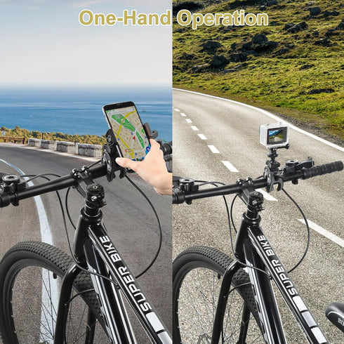 UTEBIT Bike Camera Mount with 1/4" Screw Bicycle Camera Clamp for Bike,Motorcycle, Gopro,Electric Vehicles,360° Rotation Handlebar Action Camera S...