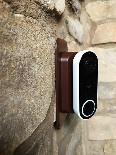 Wall Plate with 30 Degree Angle Mount for Nest Hello Video Door Bell - Coffee...