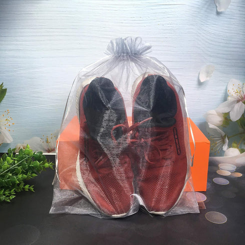 50pcs Extra Large Organza Drawstring Bags - 12x16 inch Sheer Favor Bags (Grey)...