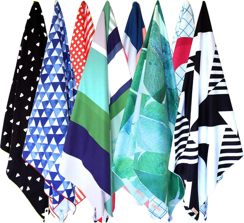 Microfiber Beach Towel & Bag. Lightweight, Compact & Quick-Dry. For Travel, the Beach, Pool, Gym, Yoga & Camping. Extra Large (71x35.5), Tropical ...