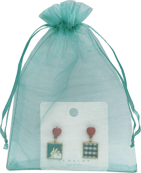 100PCS Sheer Organza Bag 5''X7'' Teal Mesh Bags Drawstring Jewelry Gift Bag for Baby Shower Wedding Party Favor Pouch Goodie Bags (Aqua)...