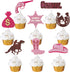 24Pcs Cowgirl Party Cake Cupcake Topper Pink Cowgirl Western Cupcake Toppers for Western Cowgirl Party Kids Birthday Party Baby Shower Favor Suppl...