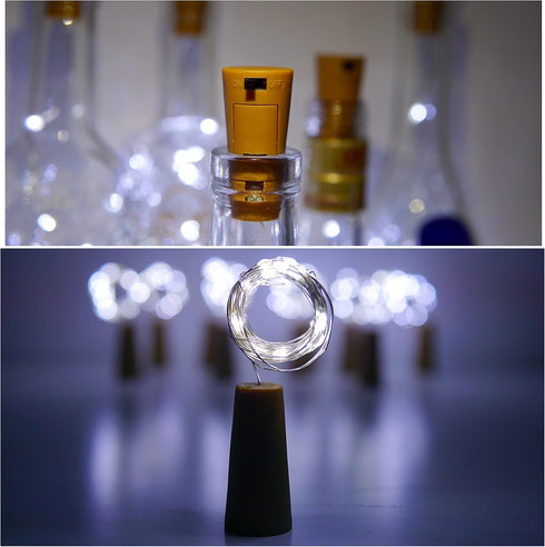 Wine Bottle Lights with Cork Switch, 15 LED 8 Pack Battery Operated Mini Fairy Copper Wire Cork String Lights for Party Wedding Christmas Festival...