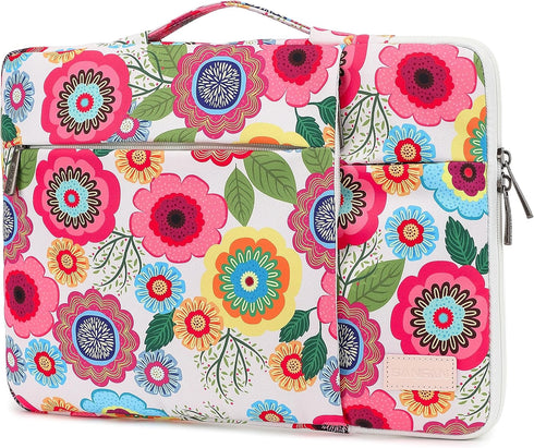 360° Protective Laptop Sleeve Case Bag Cover with Handle For iPad 12.9 inch,MacBook Pro Air 13" and 12.5 inch-13.3 inch Laptop (Flowers)...