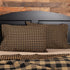 VHC Brands Black Check Standard Pillow Case Set of 2 21x30 Country Rustic Design, Black and Tan...