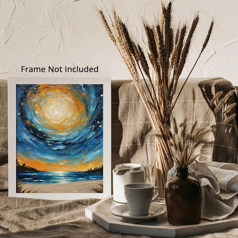 Posterizer 1 pcs- starry night inspired landscapes-nature-oil painting style 2-Landscape & Nature Art-Floral Botanical Art- Decor for Home & Offic...