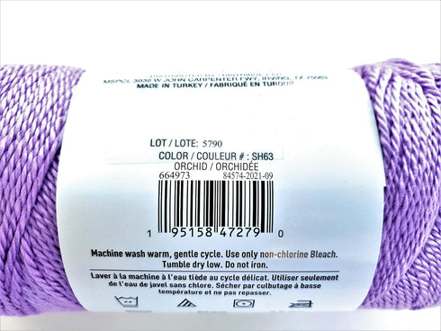 Soft & Shiny Solid Yarn by Loops & Threads - 1 Skein - 6 Ounce - 311 Yards - Orchid......