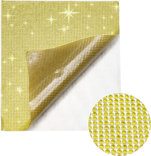 Mandala Crafts Yellow Rhinestones Stickers Rhinestone Sheets Self Adhesive Rhinestones for Crafts - Diamond Wrap Gem Stickers Bling Sheets for Car...