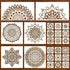 24 Pieces Mandala Stencil Reusable Mandala Painting Templates Floral Design Stencil Mandala Drawing Craft Stencil for DIY Wall, Tile, Furniture, C...
