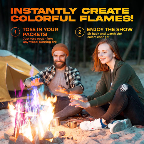 Fire Color Changing Packets Fire Pit (10 Pack) - Perfect for Any Campfire, Bonfire, Fire Pits & Outdoor Fireplaces - Perfect Magic Fire Cosmic Mys...