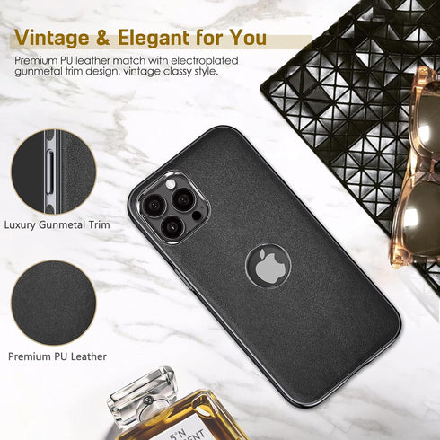 LOHASIC for iPhone 13 Pro Leather Case, Slim Luxury Men Women Business PU Cover Soft Non-Slip Grip Shockproof Anti-Scratch Full Body Protective Ph...