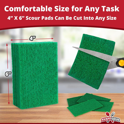 Green Sustainable 10 Pack Cleaning Scour Pads by Avant Grub. Powerful Stain Remover for Cookware. Easily Remove Grease and Residues. Eco-Friendly ...
