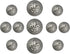 Bezelry Fleur De Lys Domed Metal Shank Buttons. Blazer Button Set. 3 Pcs of 25mm, 8 Pcs of 18mm (Gray Silver)...