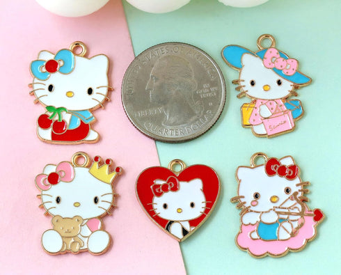 Anjulery 36 Pieces Enamel Cat Charms for Jewelry Making - Cute Kitty Charm for Bracelets Earrings Necklaces Pendants Crafts (36Pcs Cat-E)...