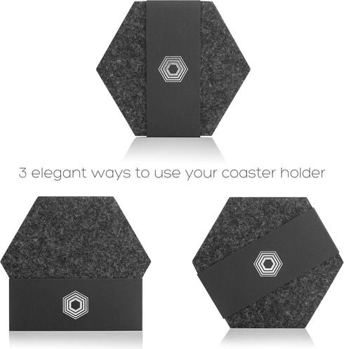 Coasters for Drinks Set of 9, Absorbent Felt Coasters with Holder and Unique Phone Coaster, Perfect Housewarming Gift...