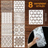 Outus 8 Pieces 12 x 12 Inch Wall Stencils for Painting on Wall Wood Floor Tile Reusable Furniture Stencils Drawing Template Geometric Modern Herri...