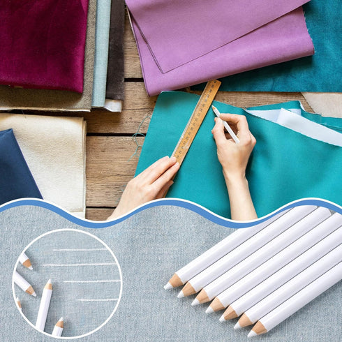 PAGOW 14 Pcs Sewing Pencil for Fabric, Sewing White Fabric Marking Pencils, Washable Fabric Tailor Markers for Sewing Dressmaker Craft...