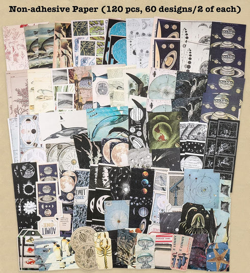 Knaid 200 Pieces Vintage Ephemera Pack Decoupage Paper Junk Journal Kit Scrapbook Planner Sticker Supplies for Art Journaling Bullet Journals Coll...