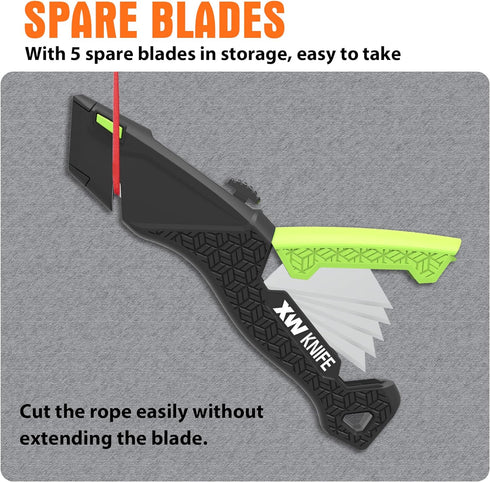XW Utility Knife Set, Retractable Box Cutter and Folding Utility Knife with Blade Storage Design, Total 20 Blades Included, 4-Pack...
