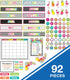 Schoolgirl Style Simply Stylish Tropical 92-Piece Calendar Bulletin Board Set for Classroom, Monthly Wall Calendar with Numbers, Birthdays and Mor...
