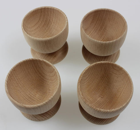 efo Wooden Egg Cups - Boiled Egg Holder - Easter Decor - Arts and Crafts DIY Unfinished Wood - Easter Gift - Egg Cup Set of 4...