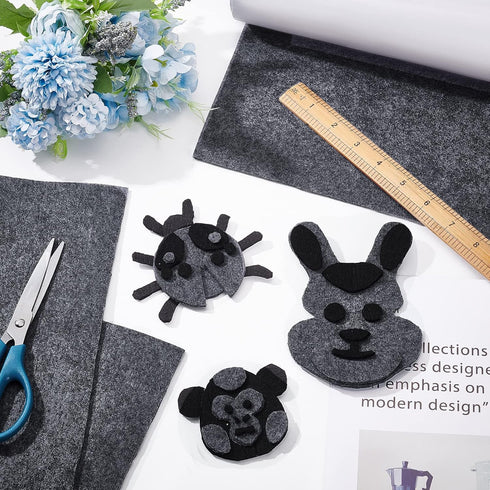 BENECREAT 11.8x78.7inch Gray Self Adhesive Felt Fabric, Drawer Liner for DIY Crafts Sewing Accessories and Jewelry Drawer Box Fabric Peel Stick, 3...