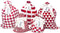 100% Cotton Gift Bags (Standard Set, Red), Set of 5 bags: three 16"x12" and two 10"x8"...