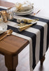 DII Cabana Dobby Stripe Tabletop Collection, 18x108-inch Table Runner, Black & White...