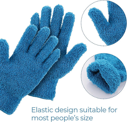 2 Pairs Microfiber Gloves Household Cleaning Gloves Plant Dusting Gloves Washable Reusable Mittens Gloves for Plants House Cars Blinds Dusting Fur...